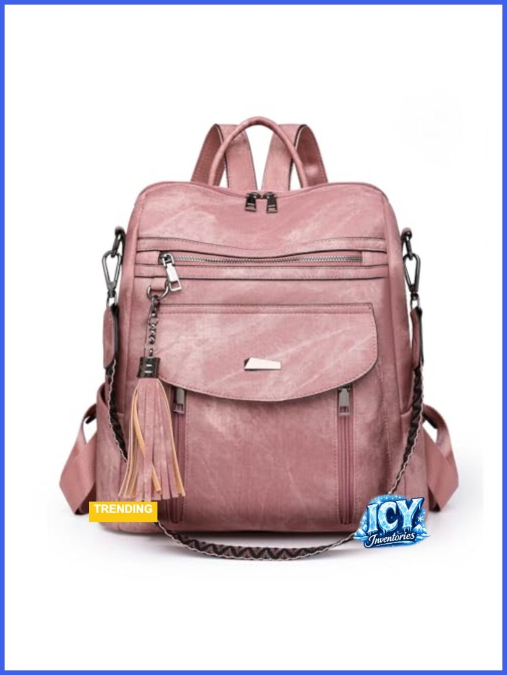PU Leather Backpack Purse for Women Convertible Handbag Travel Shoulder Bag
